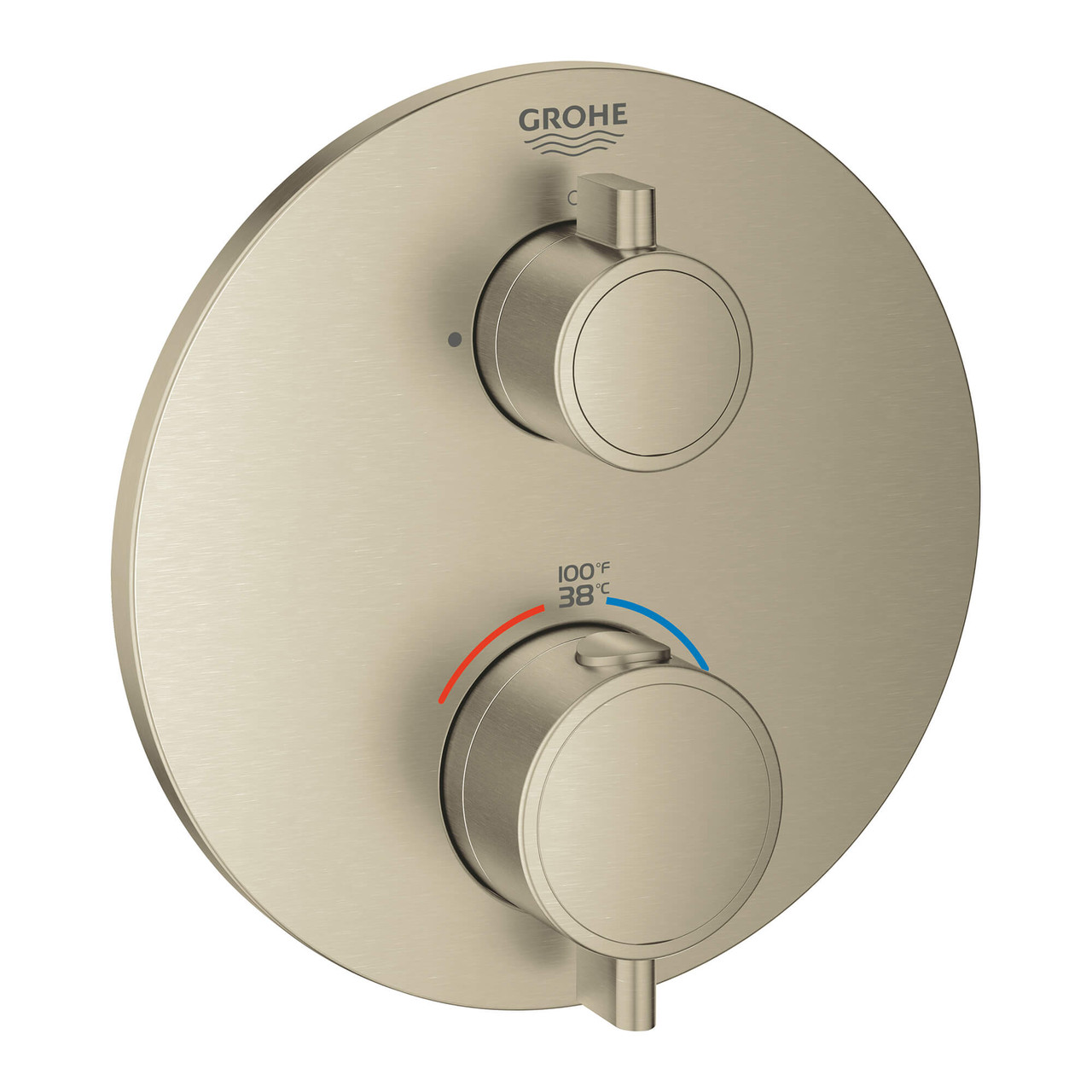 Grohe Grohtherm 24107EN0 Single Function 2-Handle Thermostatic Valve Trim in Grohe Brushed Nickel