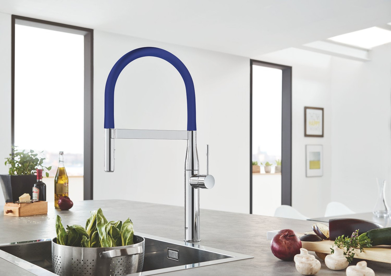 Grohe Essence 30321TY0 GrohFlexx Kitchen Hose Spout in Grohe Rsh Blue