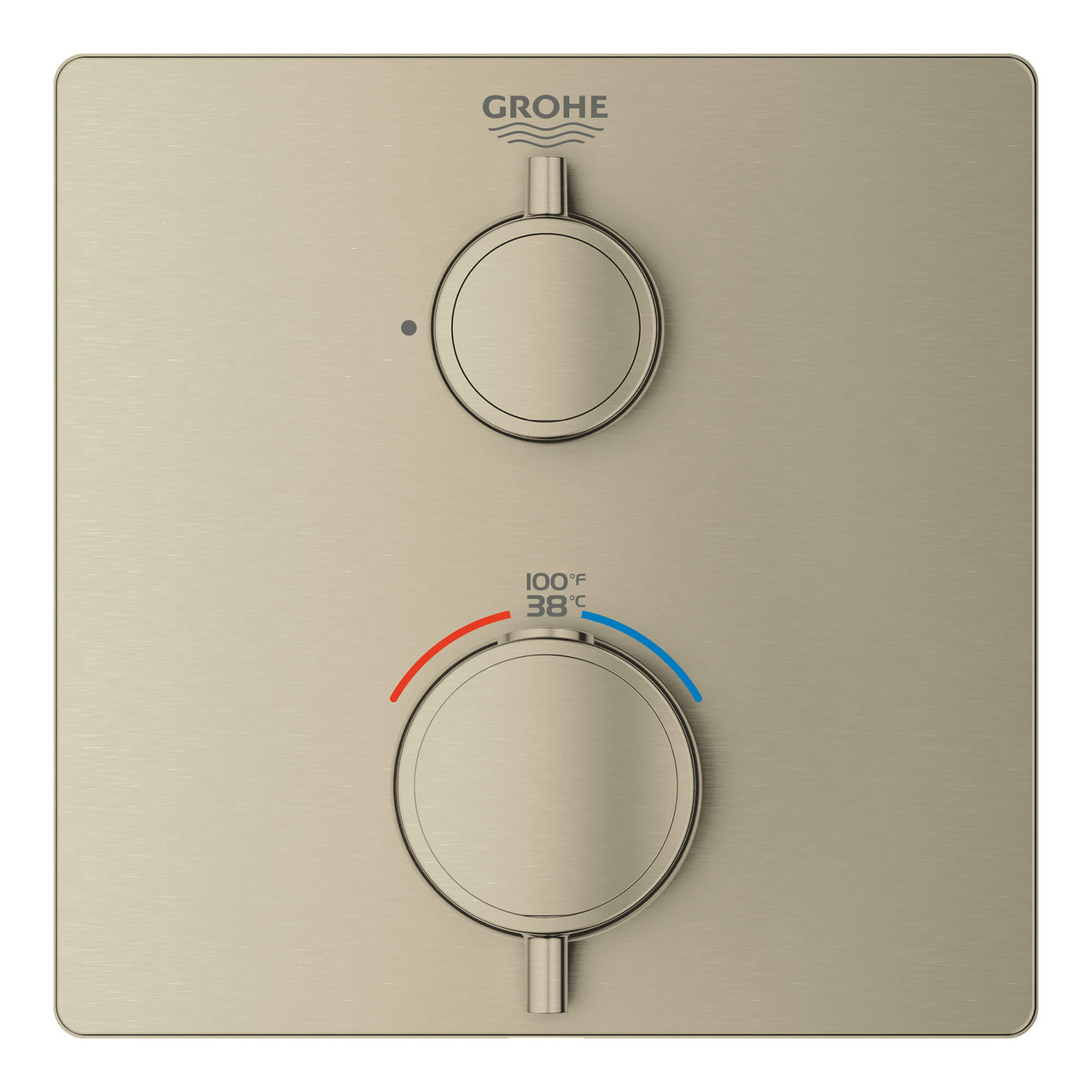 Grohe Grohtherm 24110EN0 Single Function 2-Handle Thermostatic Valve Trim in Grohe Brushed Nickel