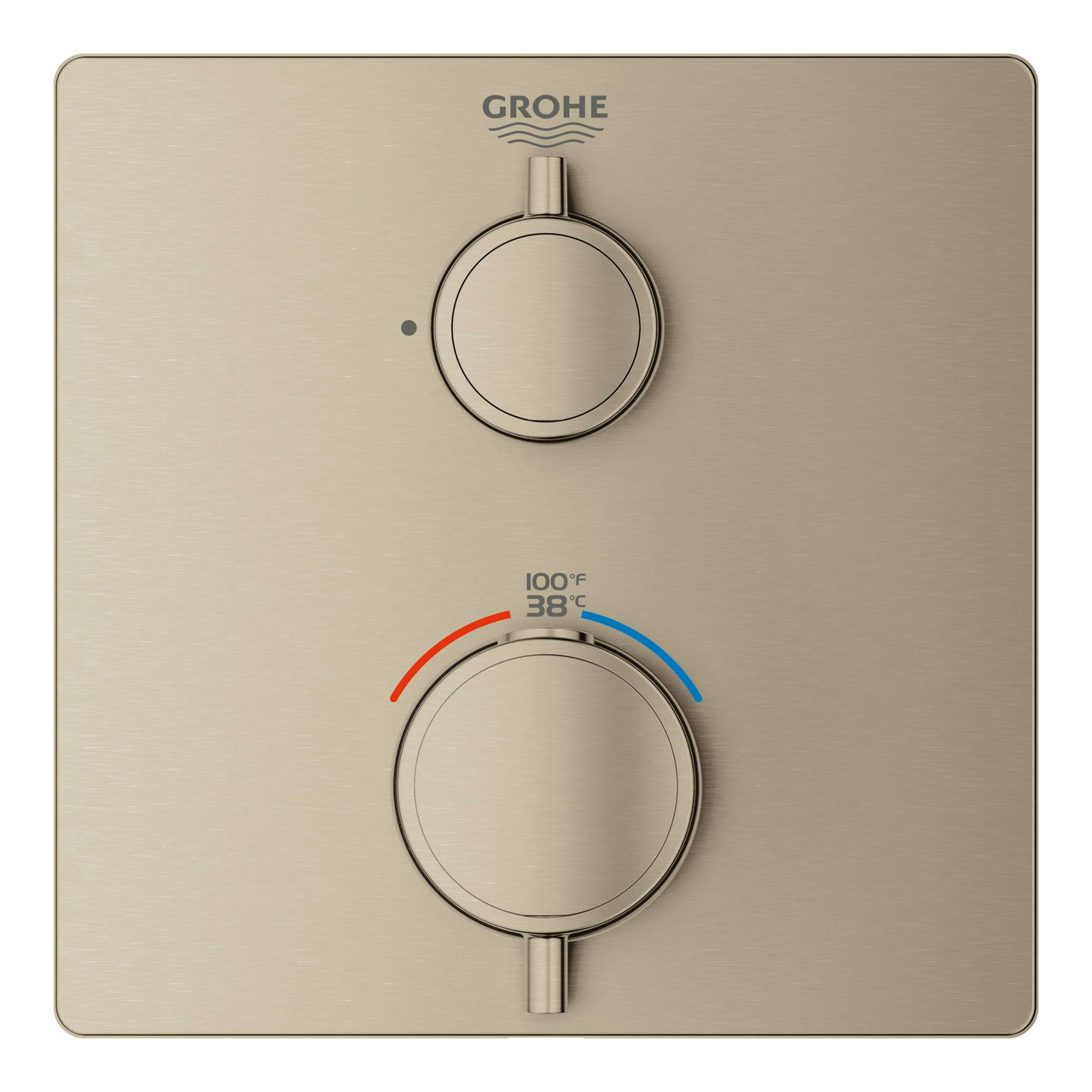 Grohe Grohtherm 24110EN0 Single Function 2-Handle Thermostatic Valve Trim in Grohe Brushed Nickel