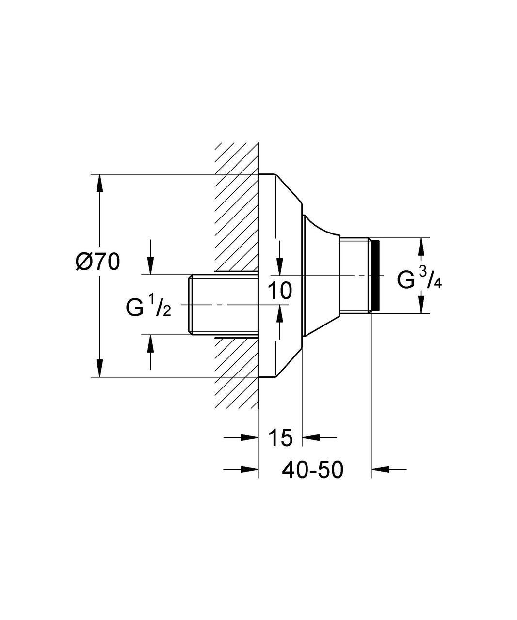 Grohe Repair Parts 12400000 Service Stop in Grohe Chrome