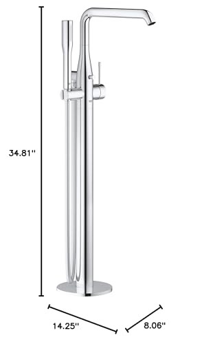 Grohe Essence 2349100A Single-Handle Freestanding Tub Faucet with 1.75 GPM Hand Shower in Grohe Chrome