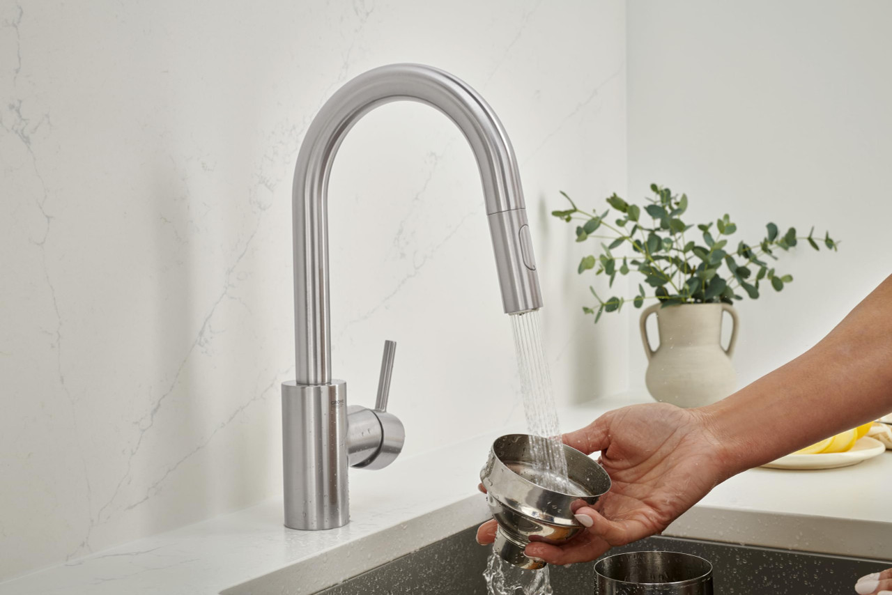 Grohe Concetto 31479DC1 Single-Handle Pull Down Bar Faucet 1.75 GPM in Grohe Supersteel