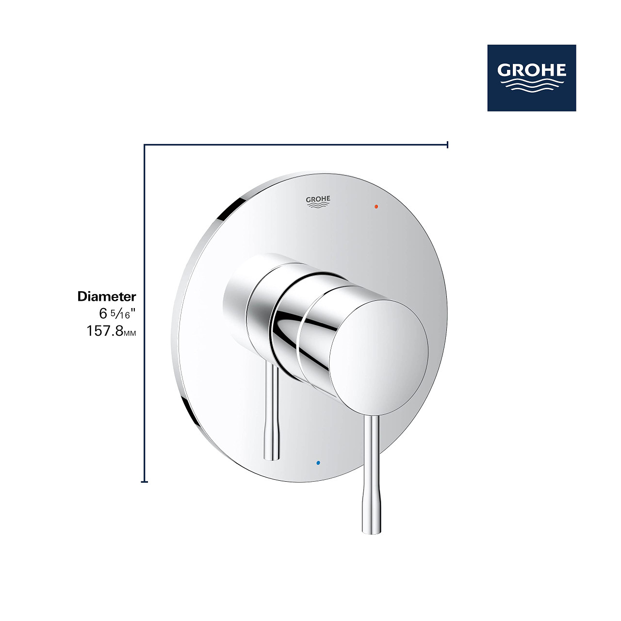Grohe Essence 14472A00 Pressure Balance Valve Trim with Cartridge in Grohe Hard Graphite