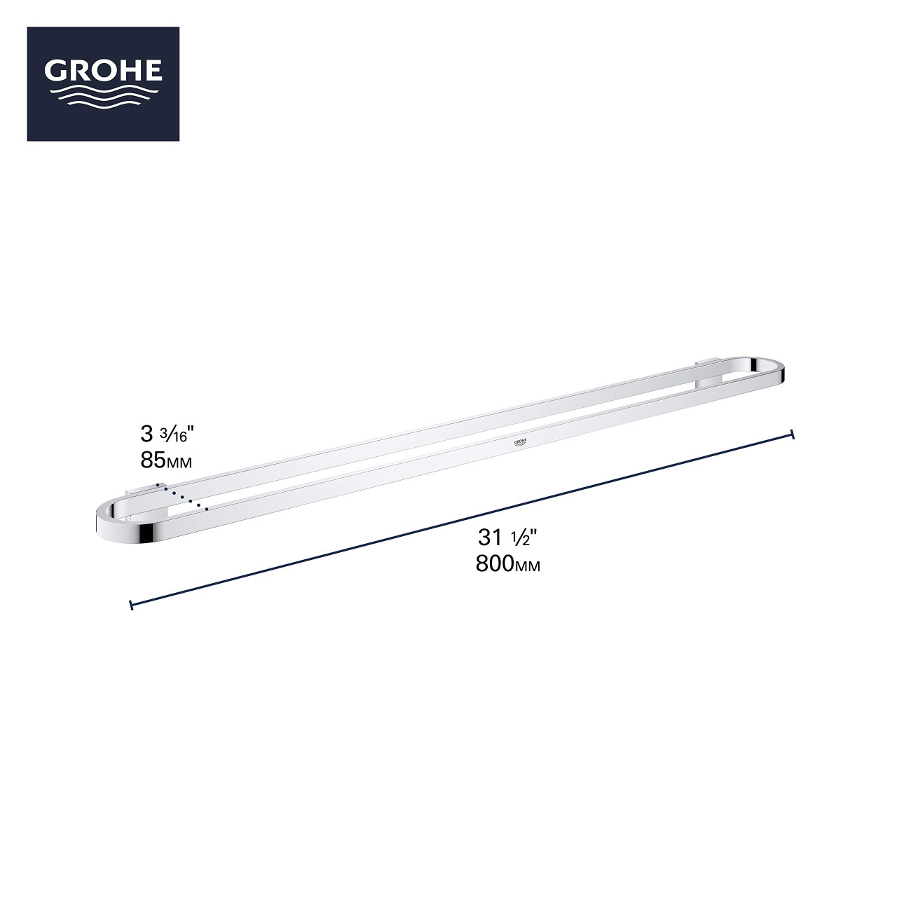 Grohe Selection 41058GN0 32" Towel Bar in Grohe Brushed Cool Sunrise
