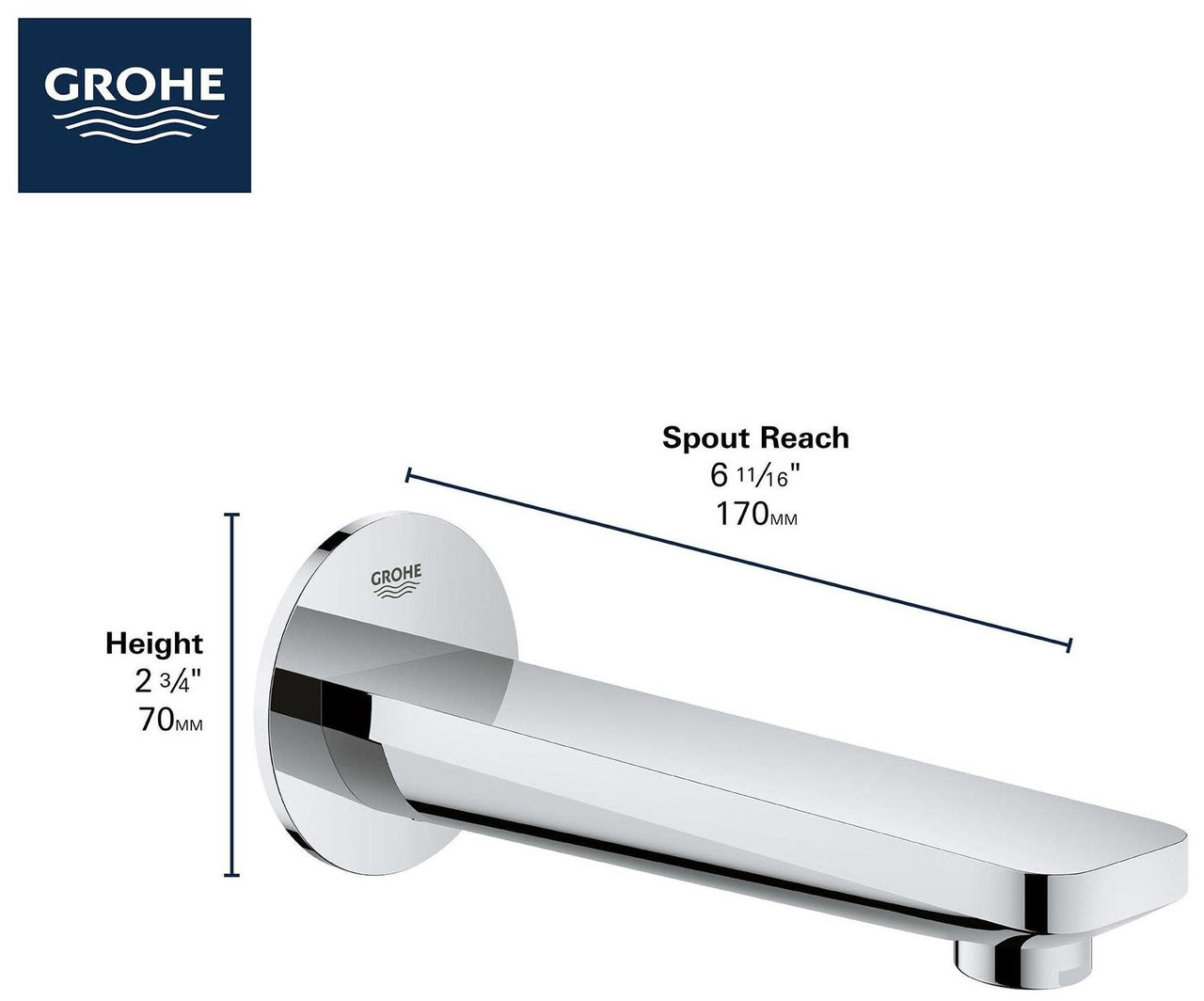 Grohe Lineare 13381EN1 Tub Spout in Grohe Brushed Nickel