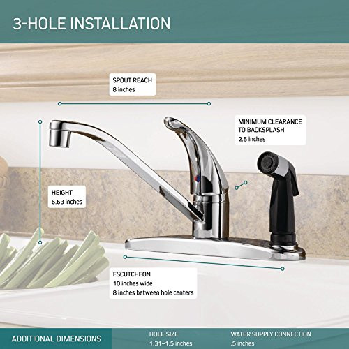 Peerless Core P114LF Single Handle Kitchen Faucet in Chrome Finish