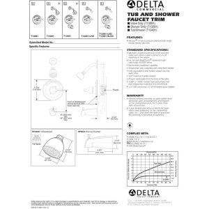 Delta Commercial HDF T13491 Monitor 13 Series Tub and Shower Trim
