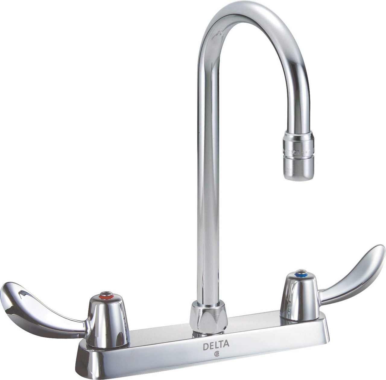 Commercial 26C3932 26C3: Two Handle 8" Cast Deck Mount Faucet: Chrome