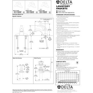 Delta 520LF-HGMHDF Commercial Bathroom Sink Centerset Faucet