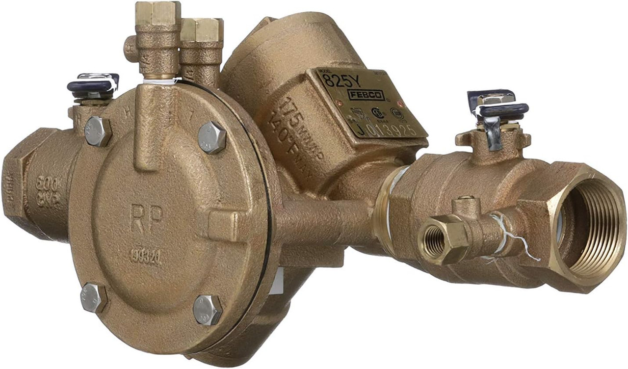 FEBCO 825FBV Reduced Pressure Zone Backflow Preventer 1-1/4 Inch Bronze