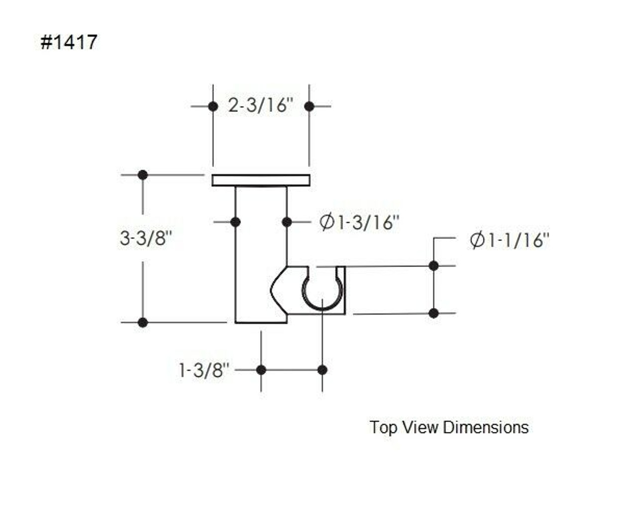 Aquabrass 1417BN Inline Waterway Wall Outlet w/ Hook in Brushed Nickel, 1/2" NPT