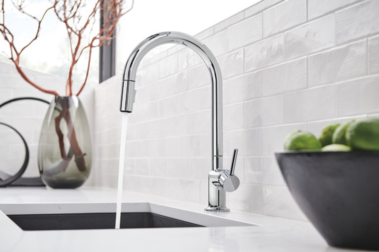 Brizo Odin Pull-Down Faucet with Arc Spout - Less Handle