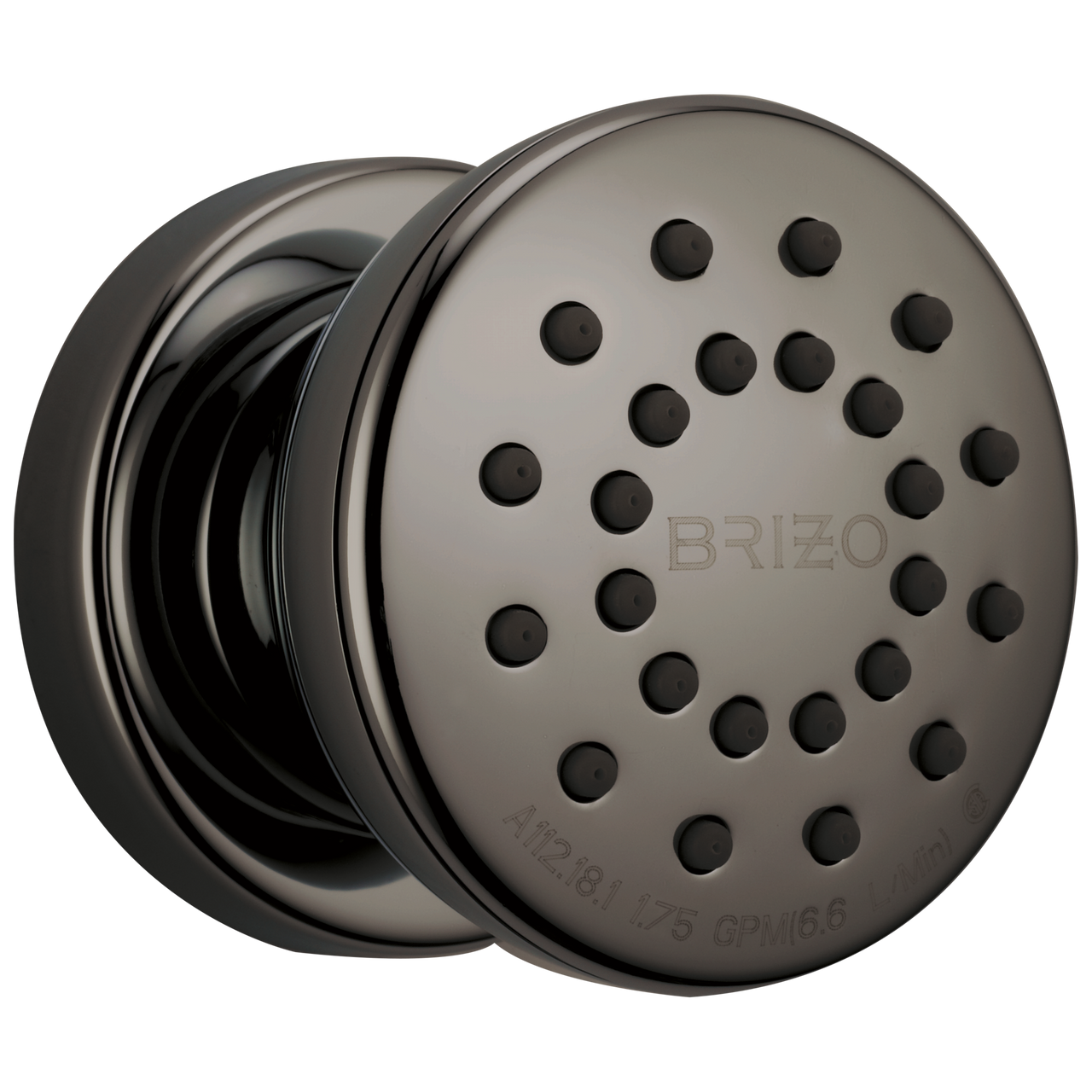 Brizo Universal Showering Touch-Clean Round Body Spray in Brilliance Black Onyx Finish - 84110-BNX