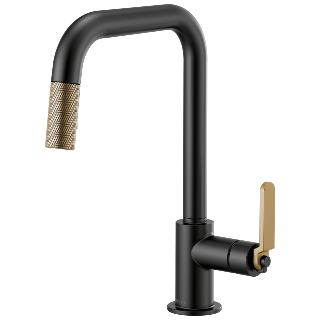 Brizo Litze 63054LF-GL Pull-Down Faucet with Square Spout and Industrial Handle Luxe Gold