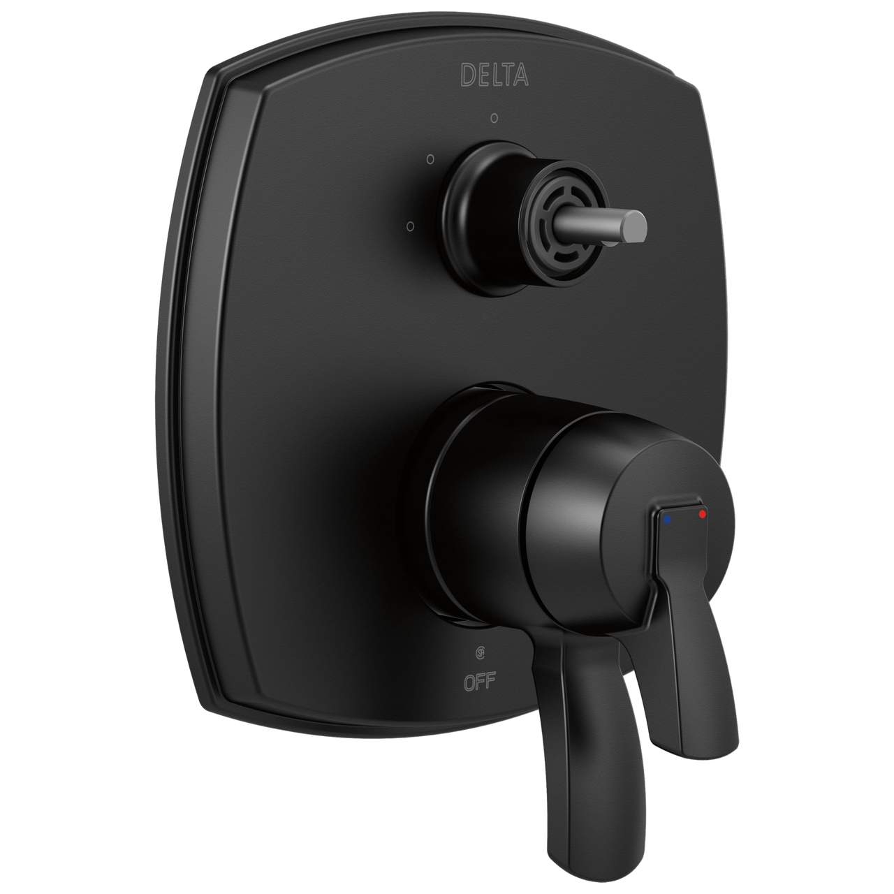 Delta Stryke 17 Series Integrated Diverter Trim with Three Function Diverter Less Diverter Handle in Matte Black Finish - T27876-BLLHP