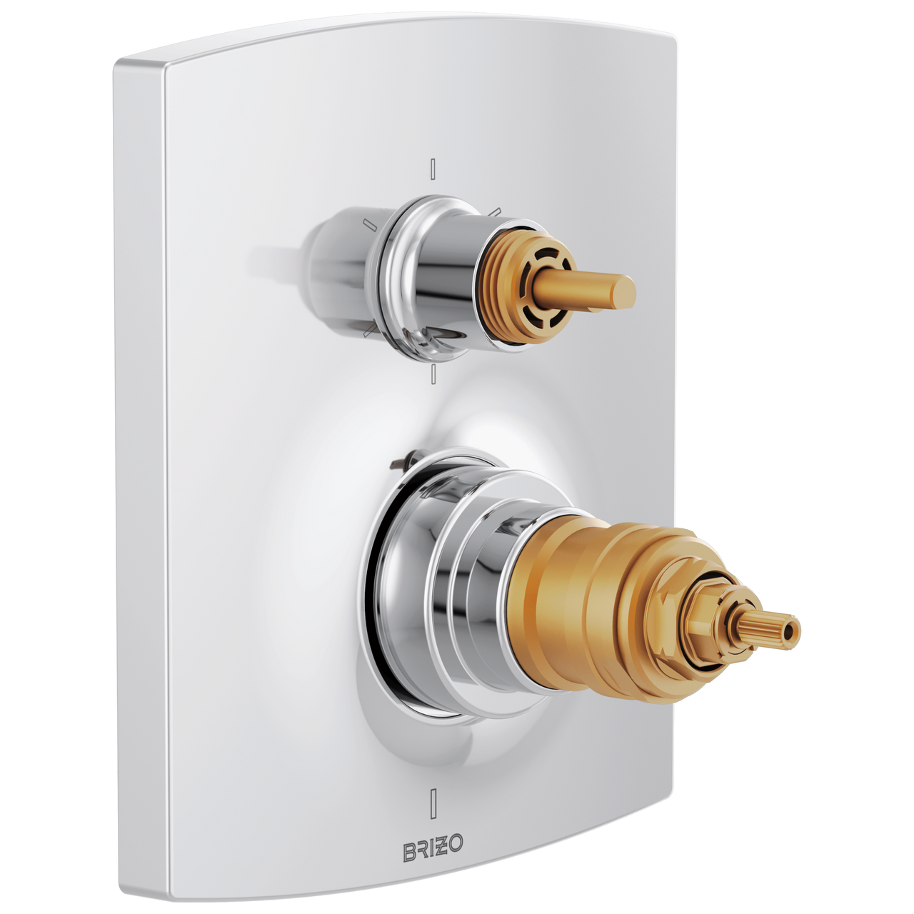 Brizo Kintsu TempAssure Thermostatic Valve with Integrated 6-Function Diverter Trim - Less Handles in Chrome Finish - T75606-PCLHP