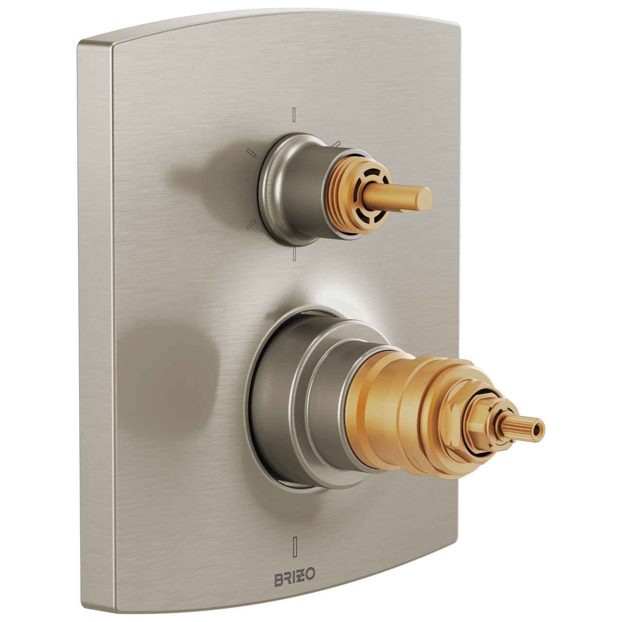 Brizo Kintsu TempAssure Thermostatic Valve with Integrated 6-Function Diverter Trim - Less Handles in Luxe Nickel Finish - T75606-NKLHP