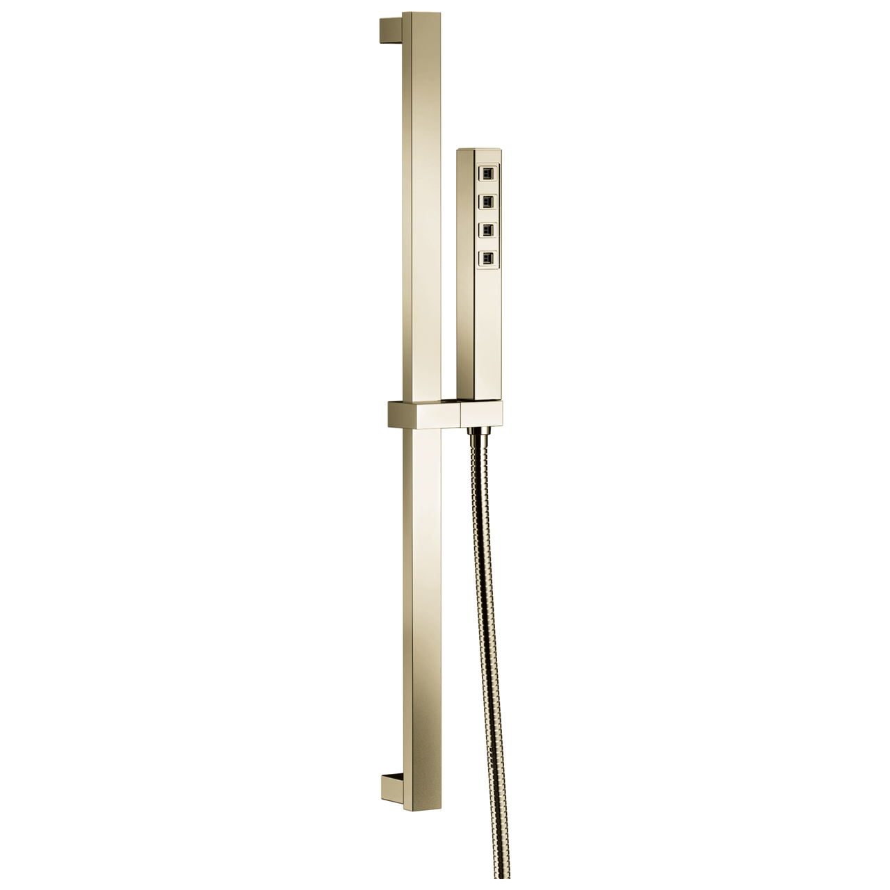 Delta Universal Showering H2OKinetic Single-Setting Square Slide Bar Hand Shower in Lumicoat Polished Nickel Finish - 51567-PN-PR