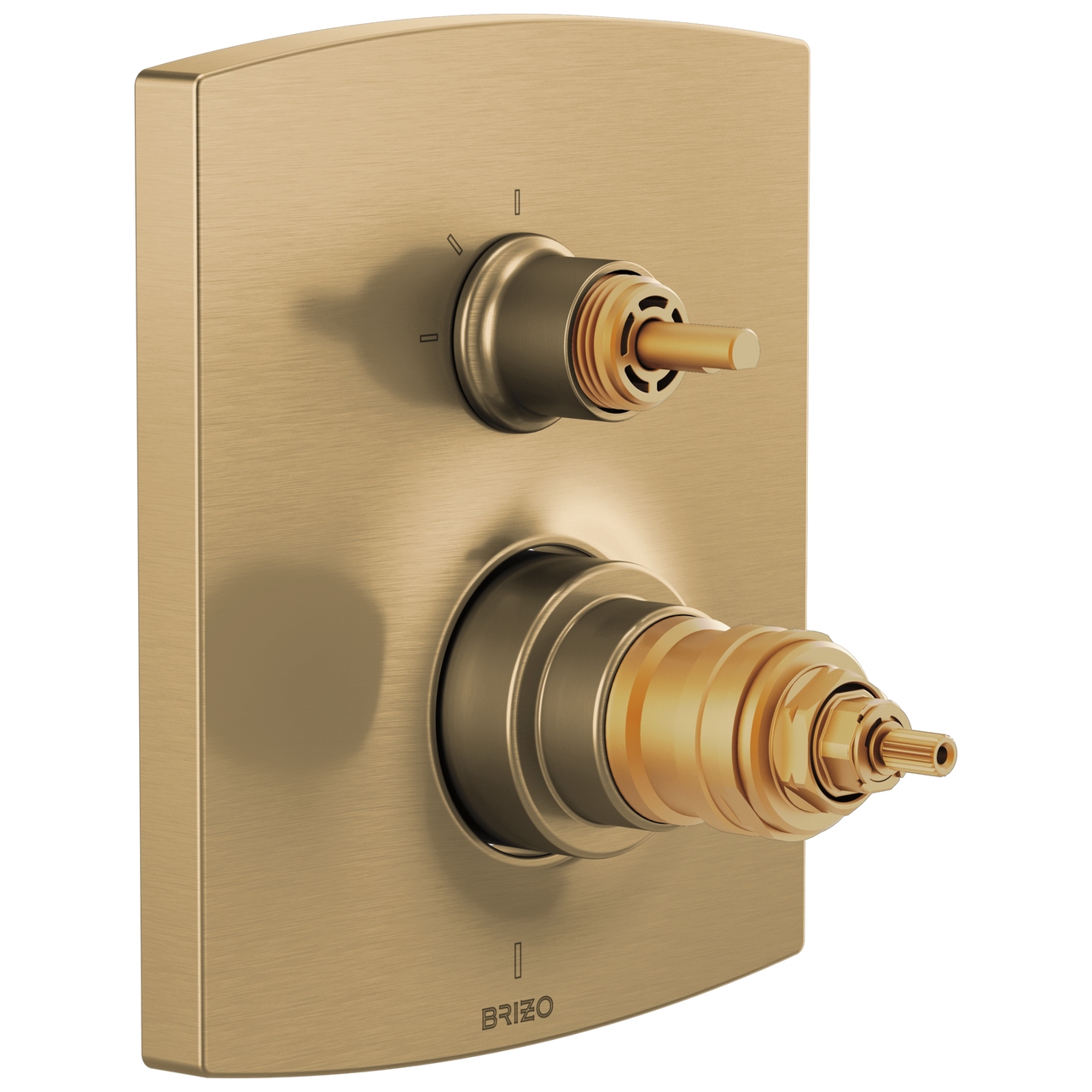Brizo Kintsu TempAssure Thermostatic Valve with Integrated 3-Function Diverter Trim - Less Handles in Luxe Gold Finish - T75506-GLLHP