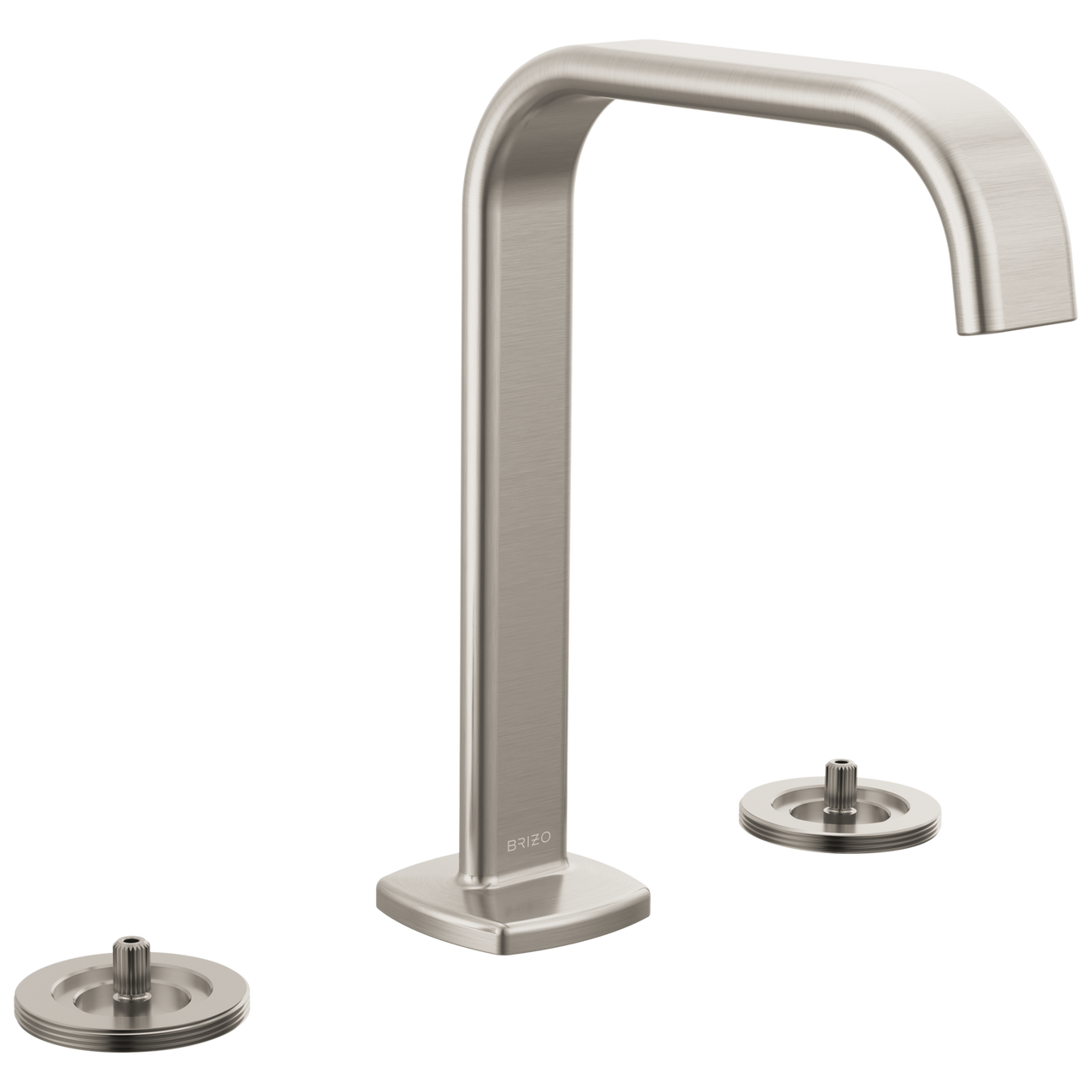 Brizo Allaria Widespread Lavatory Faucet with Square Spout - Less Handles in Luxe Nickel Finish - 65368LF-NKLHP-ECO