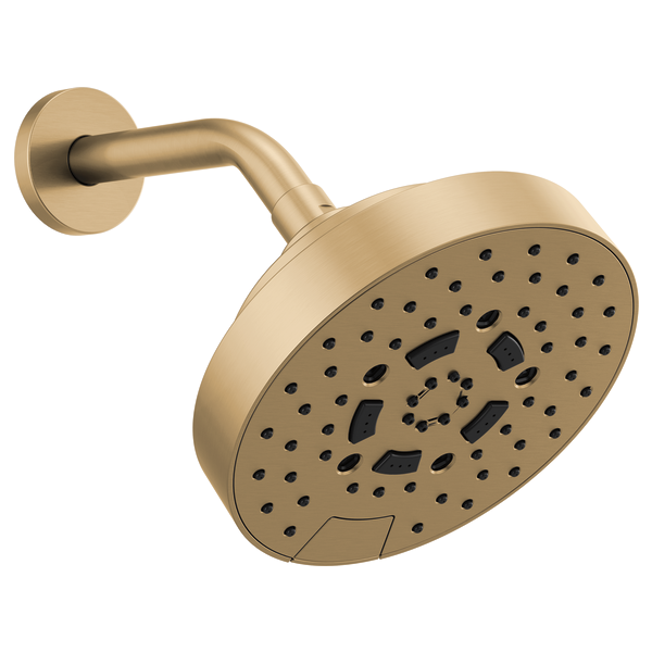 Brizo Universal Showering 7" Linear Round H2OKinetic Multi-Function Wall Mount Shower Head - 2.5 GPM in Luxe Gold Finish - 87492-GL-2.5
