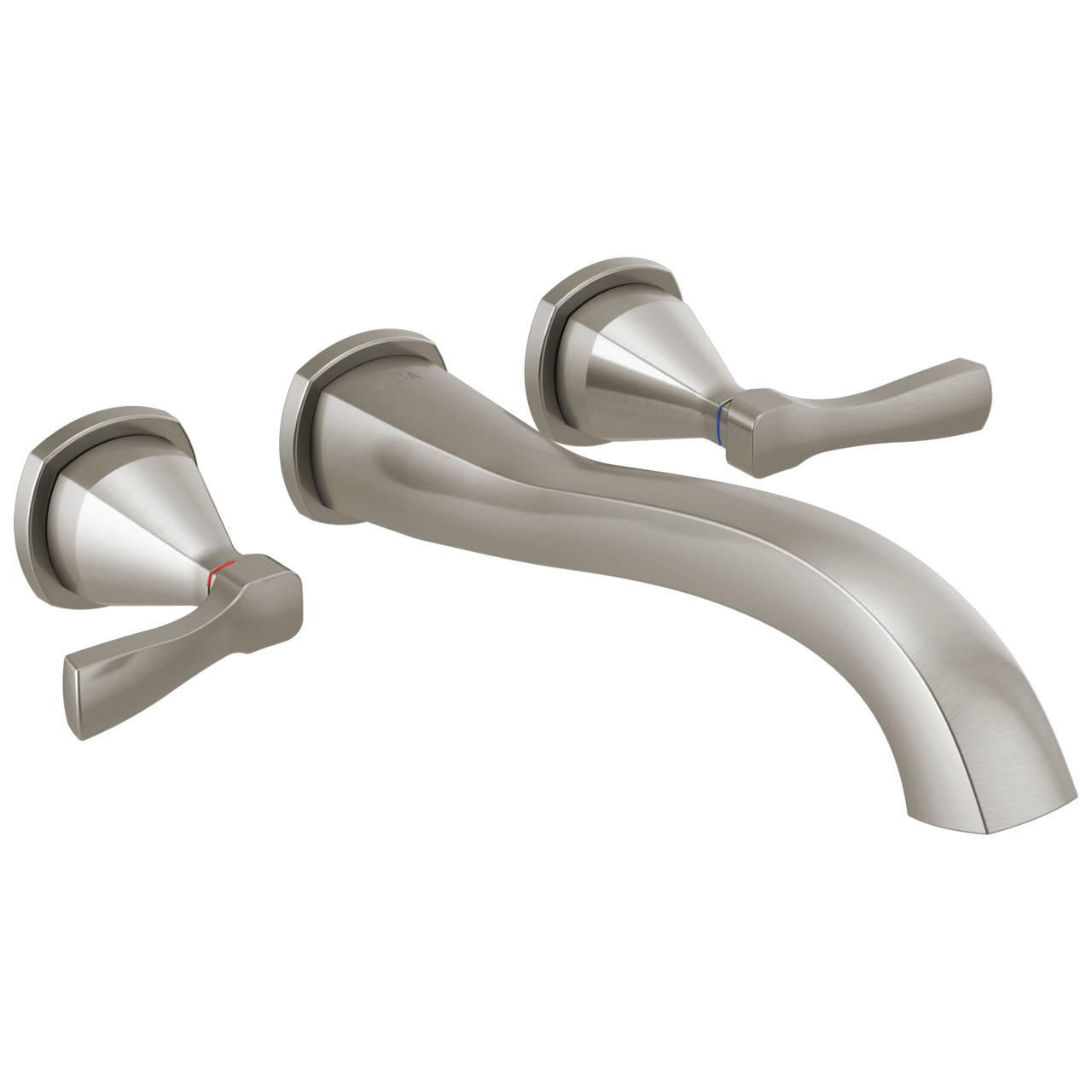 Delta Stryke Wall Mounted Tub Filler with Lever Handles in Stainless Finish - T5776-SSWL
