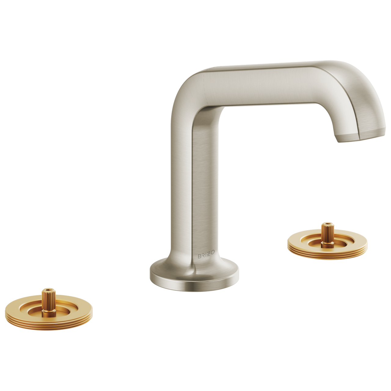 Brizo Kintsu Widespread Lavatory Faucet with Angled Spout - Less Handles 1.5 GPM in Luxe Nickel Finish - 65307LF-NKLHP