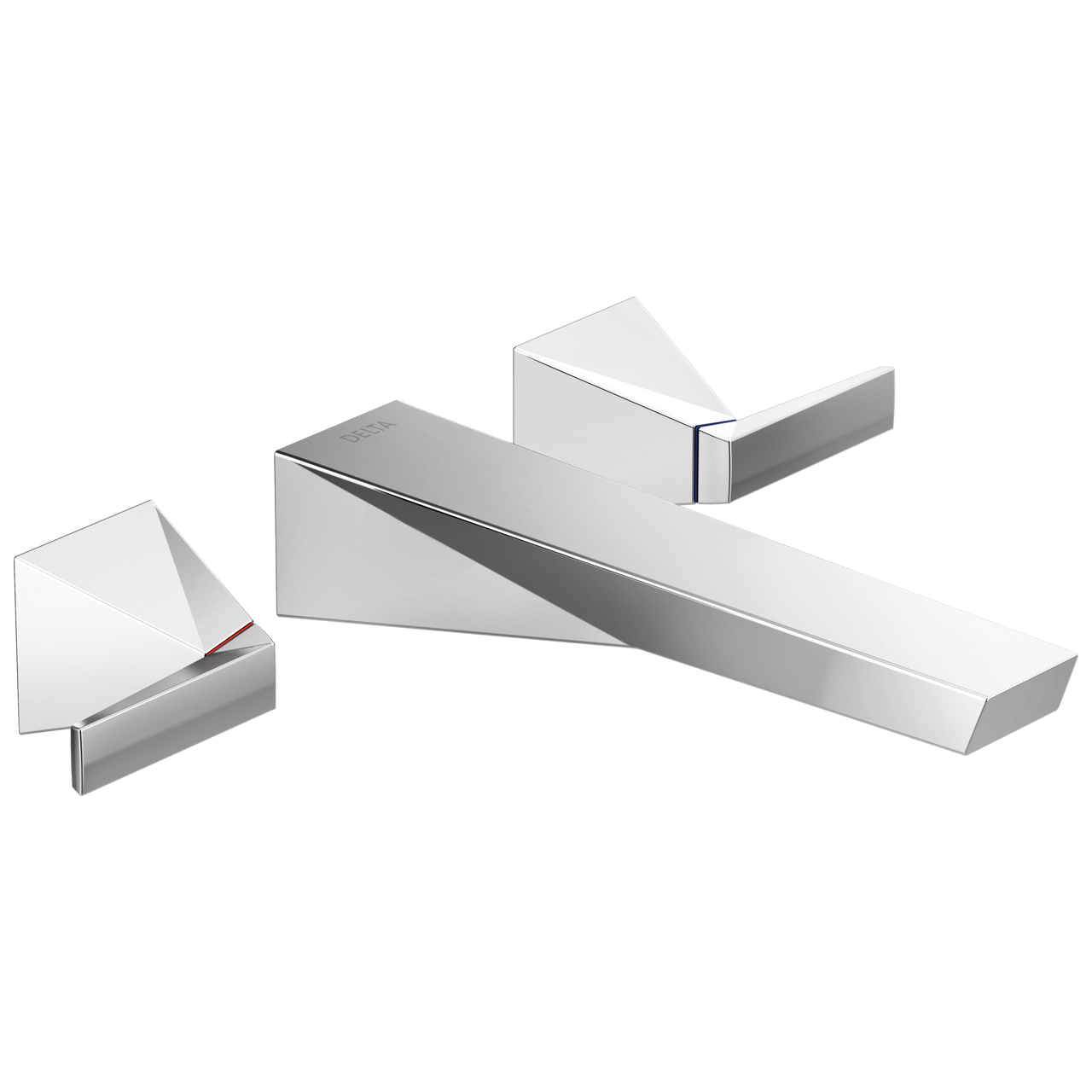 Delta Trillian Two Handle Wall Mount Bathroom Faucet Trim in Lumicoat Chrome Finish - T3543LF-PR-WL