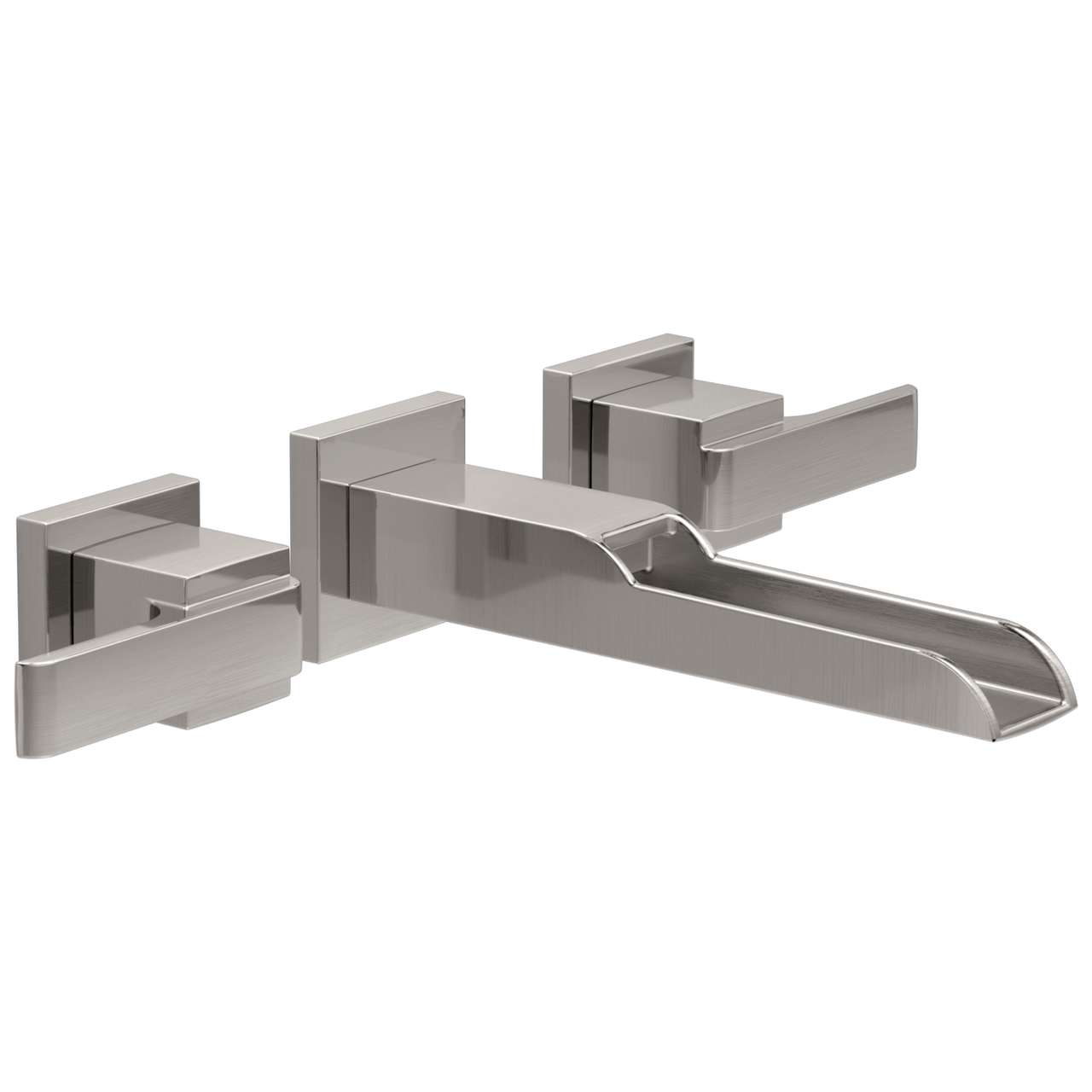 Delta Ara Two Handle Wall Mount Channel Bathroom Faucet Trim in Stainless Finish - T3568LF-SSWL