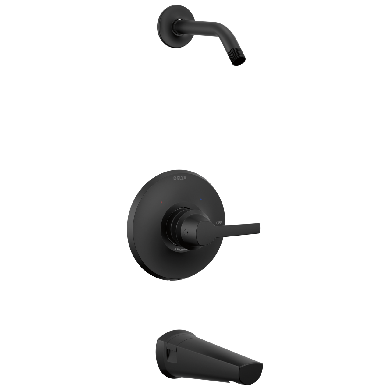 Delta Galeon 14 Series Tub & Shower Trim - Less Head in Matte Black Finish - T14472-BL-LHD