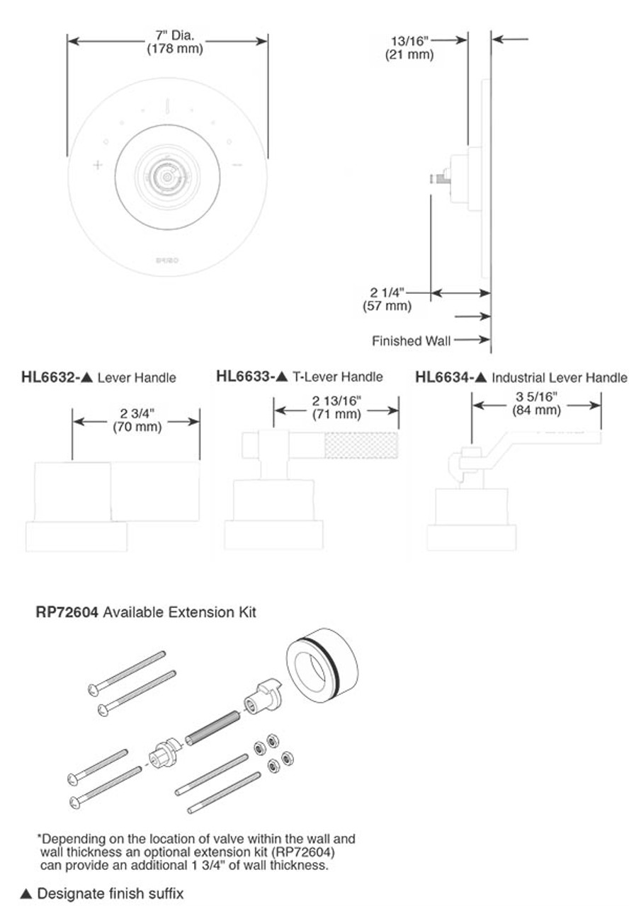 Brizo Litze Sensori Thermostatic Valve Trim - Less Handle
