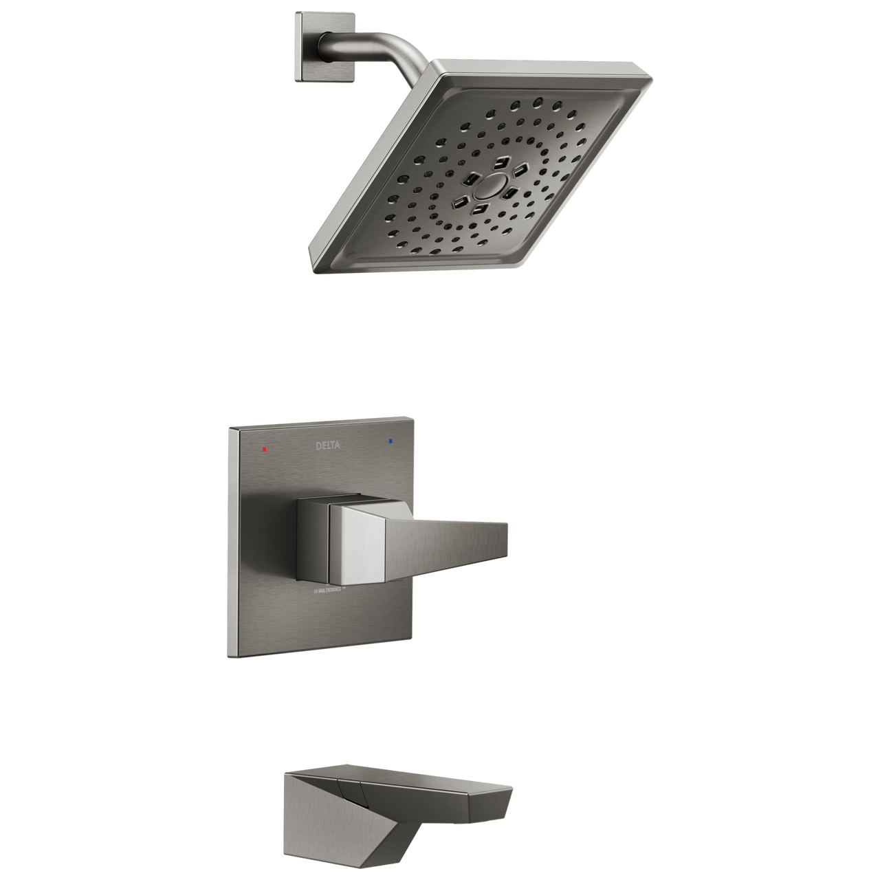 Delta Trillian 14 Series H2OKinetic Tub Shower Trim in Lumicoat Black Stainless Finish - T14443-KS-PR