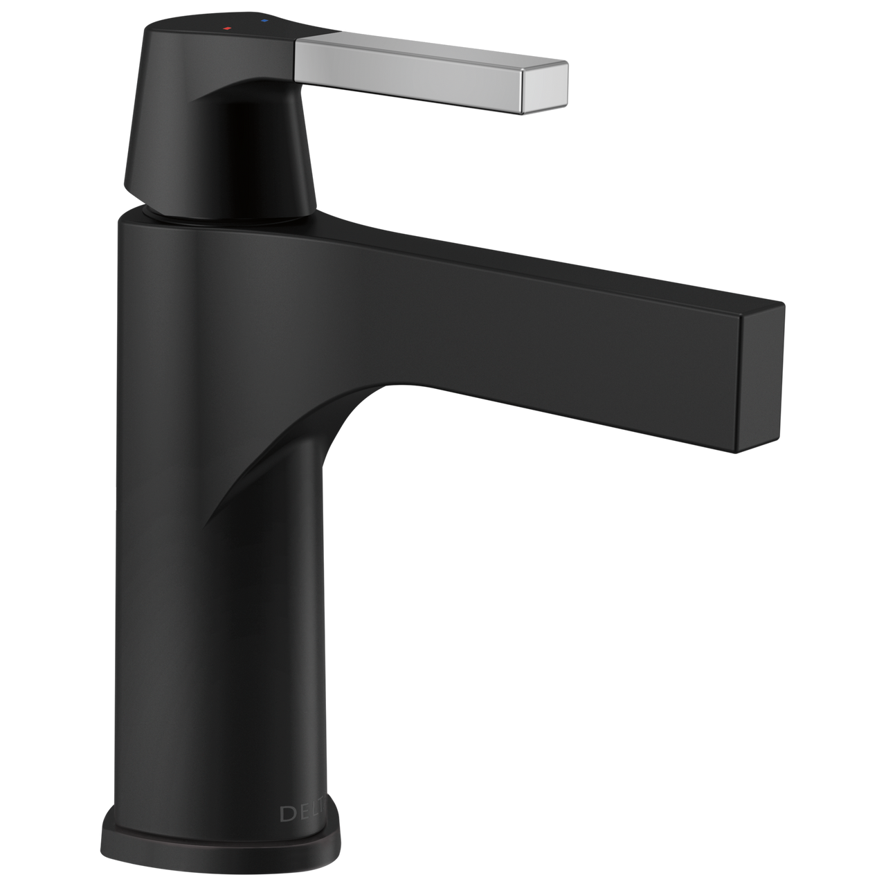 Delta Zura Single Handle Bathroom Faucet with Metal Drain & Pop Up in Chrome / Matte Black Finish - 574-CSMPU-DST