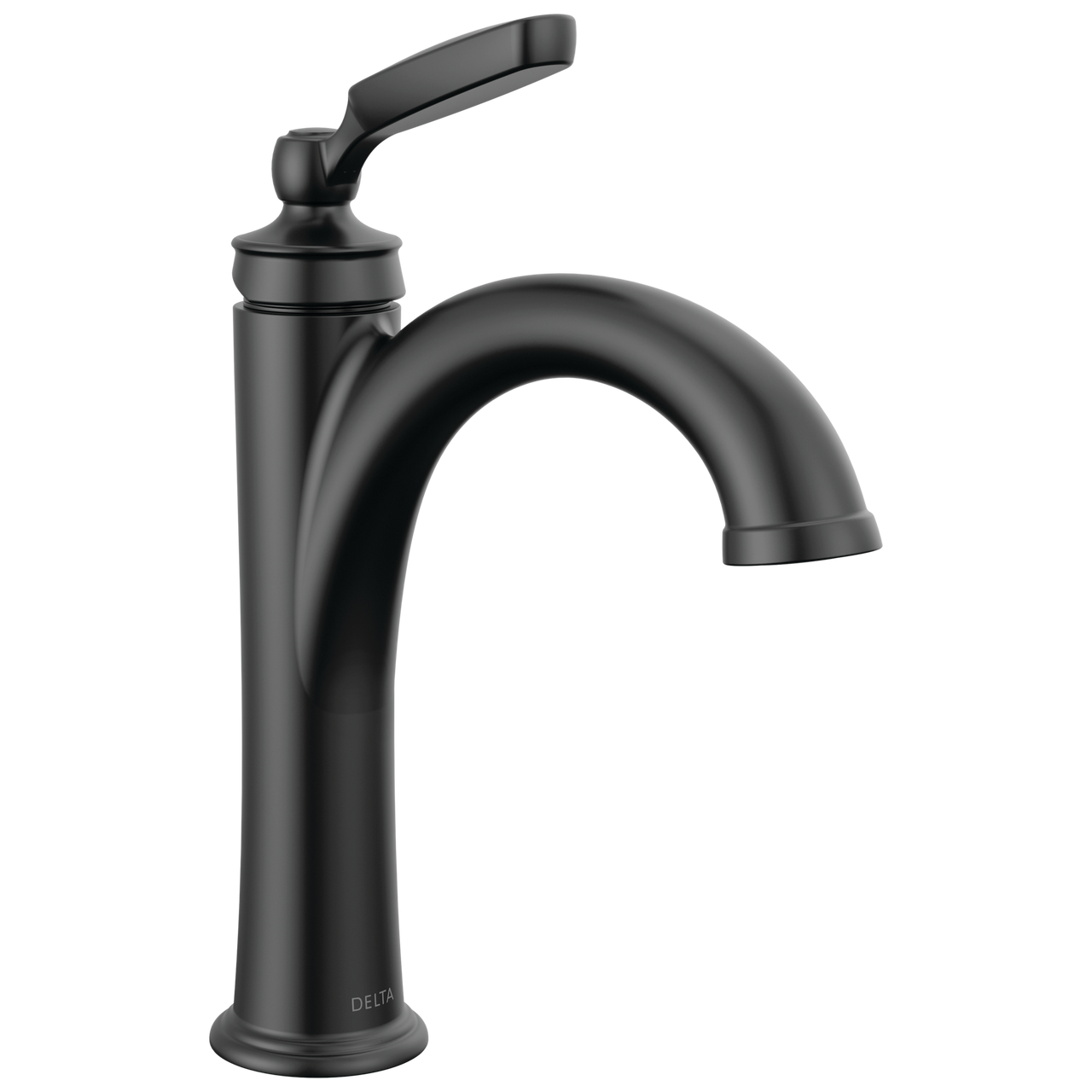 Delta Woodhurst Single Handle Bathroom Faucet with Metal Drain & Pop Up in Matte Black Finish - 532-BLMPU-DST