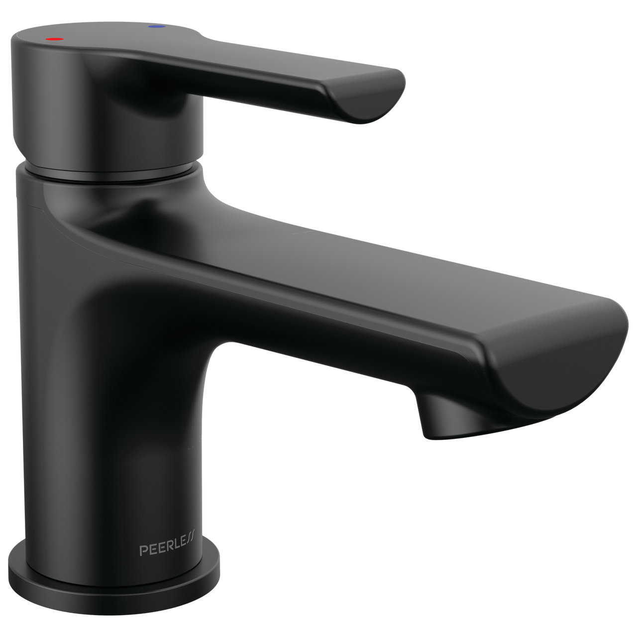 Peerless Faucets Flute Single Top Handle Lavatory Faucet with Metal Push Pop Up in Matte Black Finish - P1512LF-BL-M-0.5