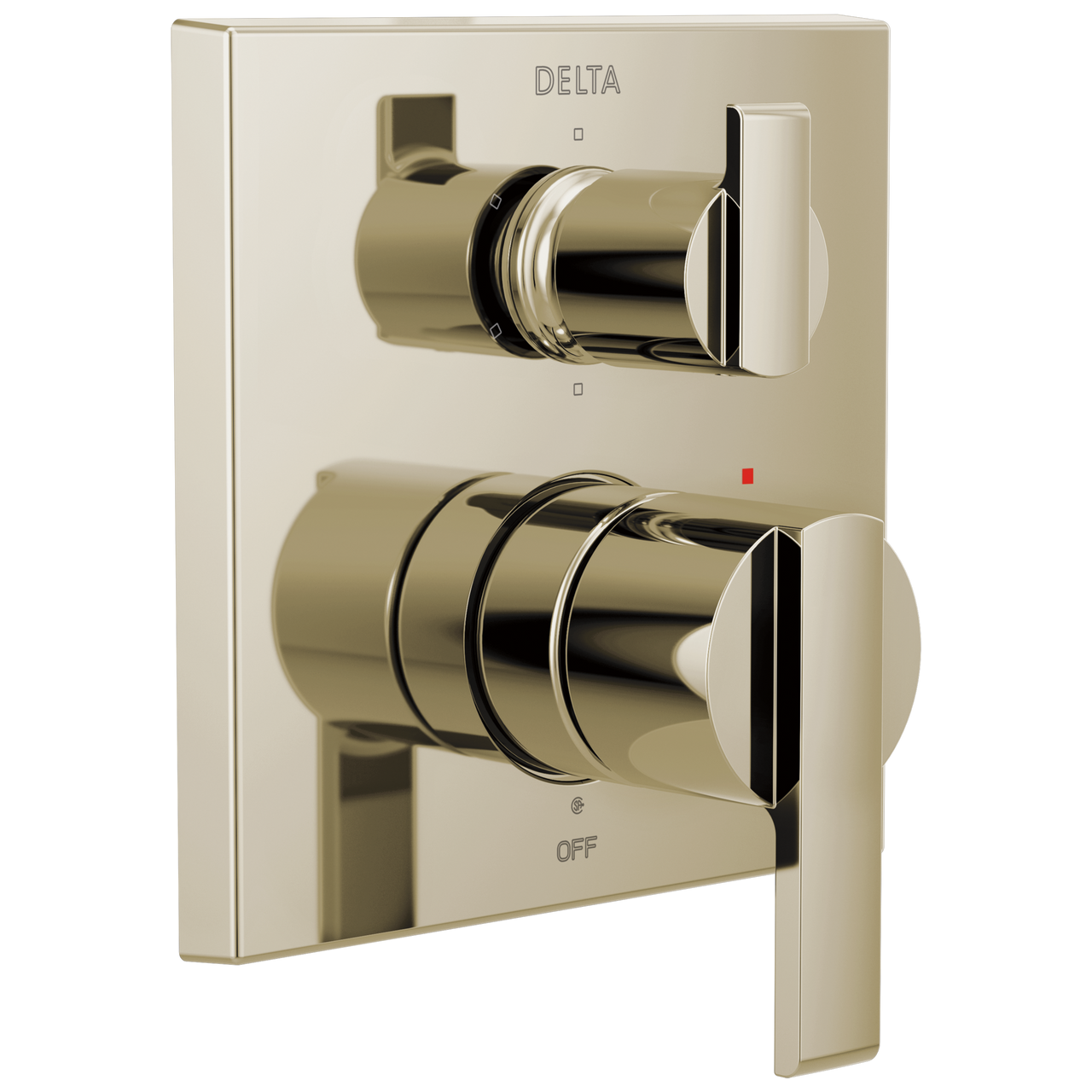 Delta Ara Angular Modern Monitor 14 Series Valve Trim with 6-Setting Integrated Diverter in Polished Nickel Finish - T24967-PN
