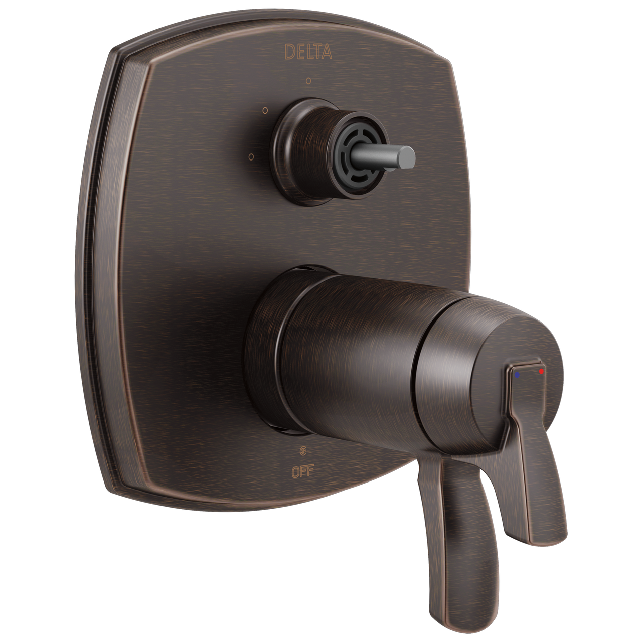Delta Stryke 17 Thermostatic Integrated Diverter Trim with Three Function Diverter Less Diverter Handle in Venetian Bronze Finish - T27T876-RBLHP