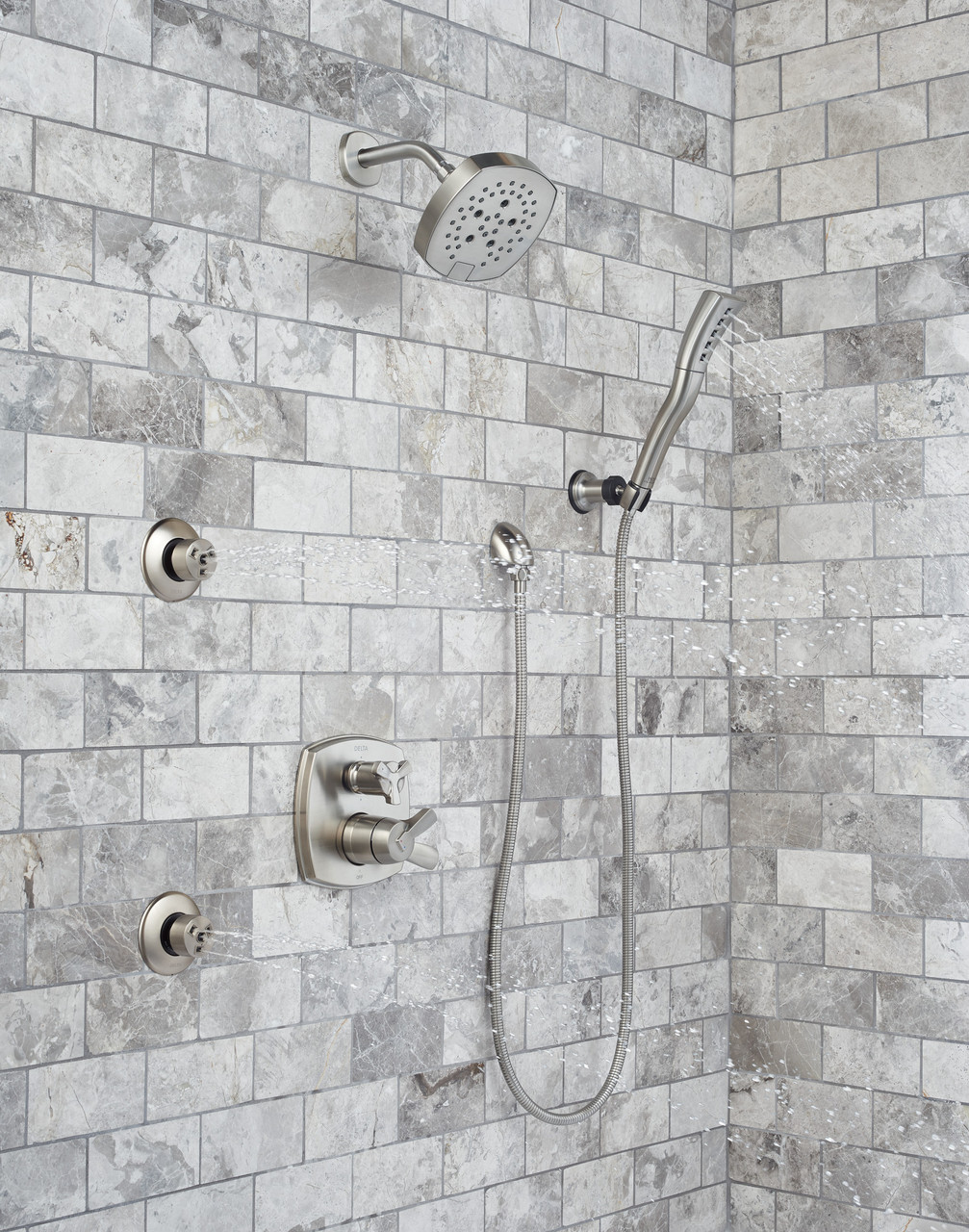 Delta Stryke 17 Series Integrated Diverter Trim with Six Function Diverter Less Diverter Handle