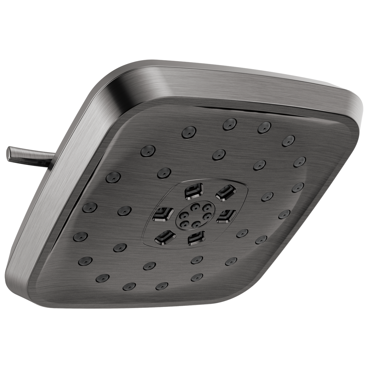 Delta Universal Showering H2OKinetic 4-Setting Transitional Square Shower Head with UltraSoak in Lumicoat Black Stainless Finish - 52460-KS-PR