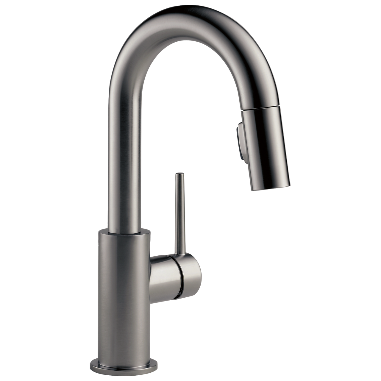 Delta Trinsic Single Handle Pull-Down Bar/Prep Kitchen Limited Swivel in Black Stainless Finish - 9959-KSLS-DST