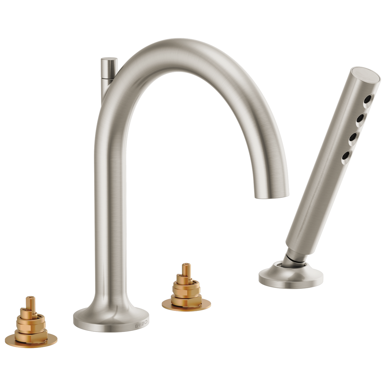 Brizo Odin Roman Tub Faucet with Handshower - Less Handles in Brushed Nickel Finish - T67475-BNLHP