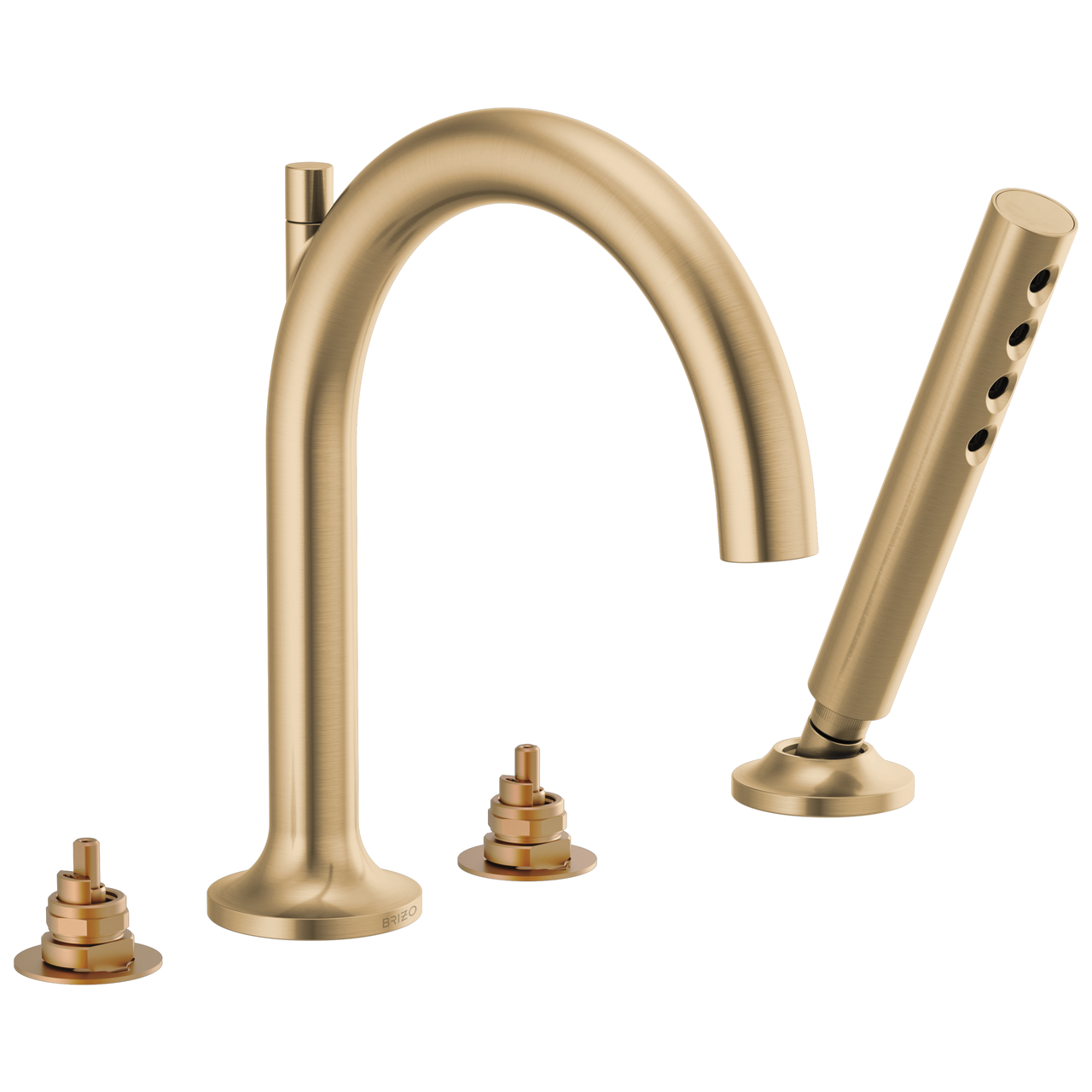 Brizo Odin Roman Tub Faucet with Handshower - Less Handles in Luxe Gold Finish - T67475-GLLHP