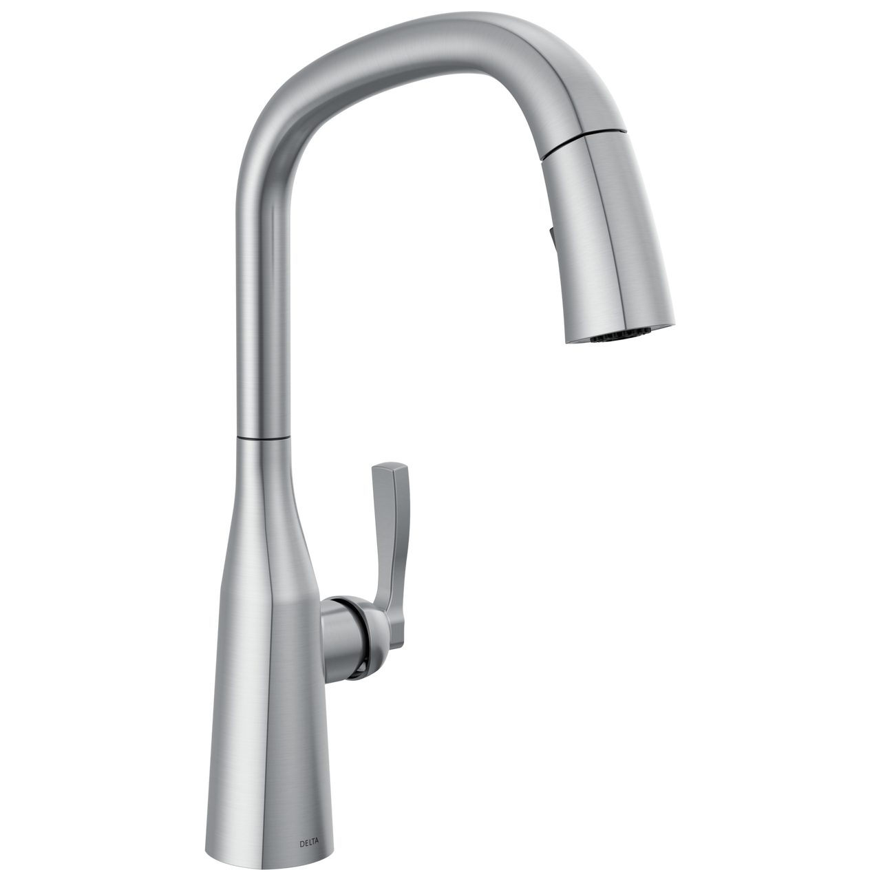 Delta Stryke Single Handle Pull Down Kitchen Faucet in Lumicoat Arctic Stainless Finish - 9176-AR-PR-DST