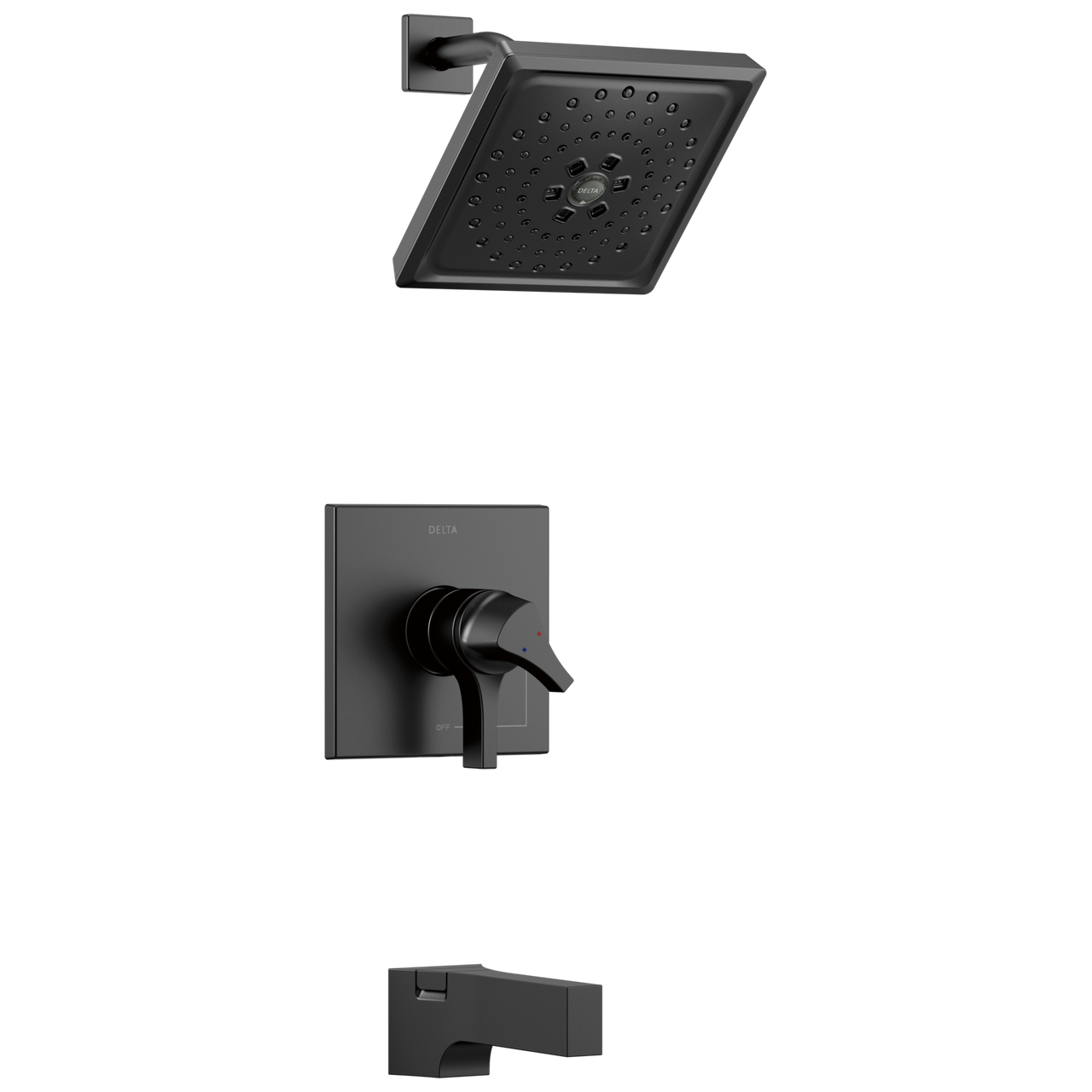Delta Zura Monitor 17 Series H2OKinetic Tub & Shower Trim in Matte Black Finish - T17474-BL