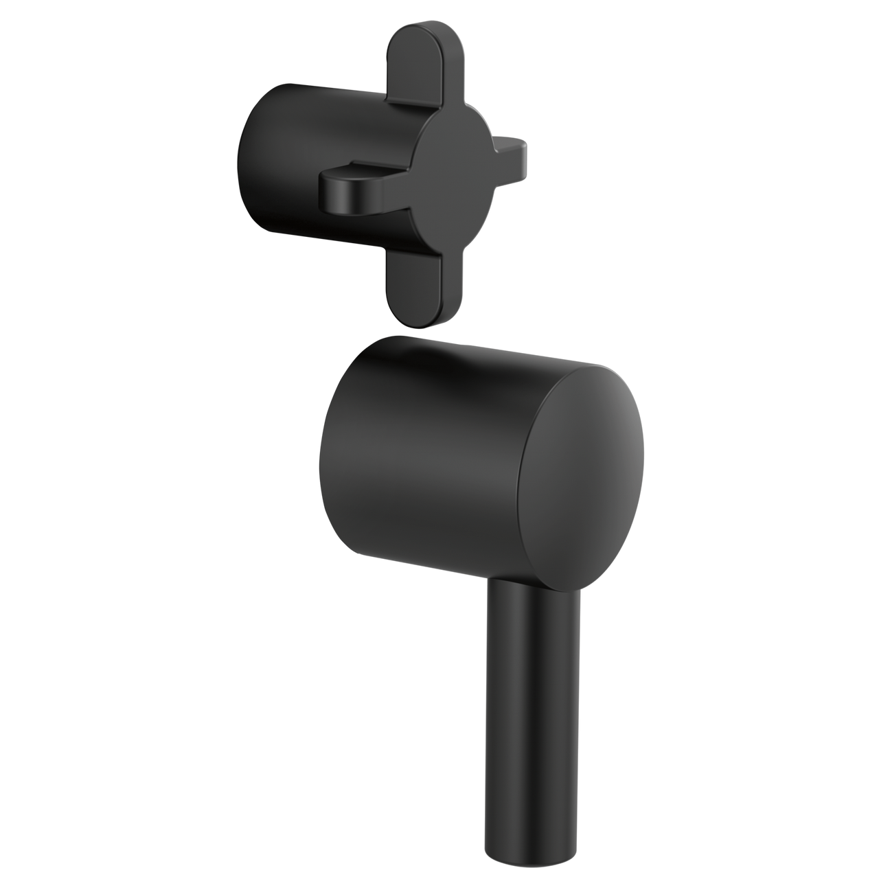 Brizo Odin Pressure Balance Integrated Trim Cross Handles in Matte Black Finish - HX75P75-BL