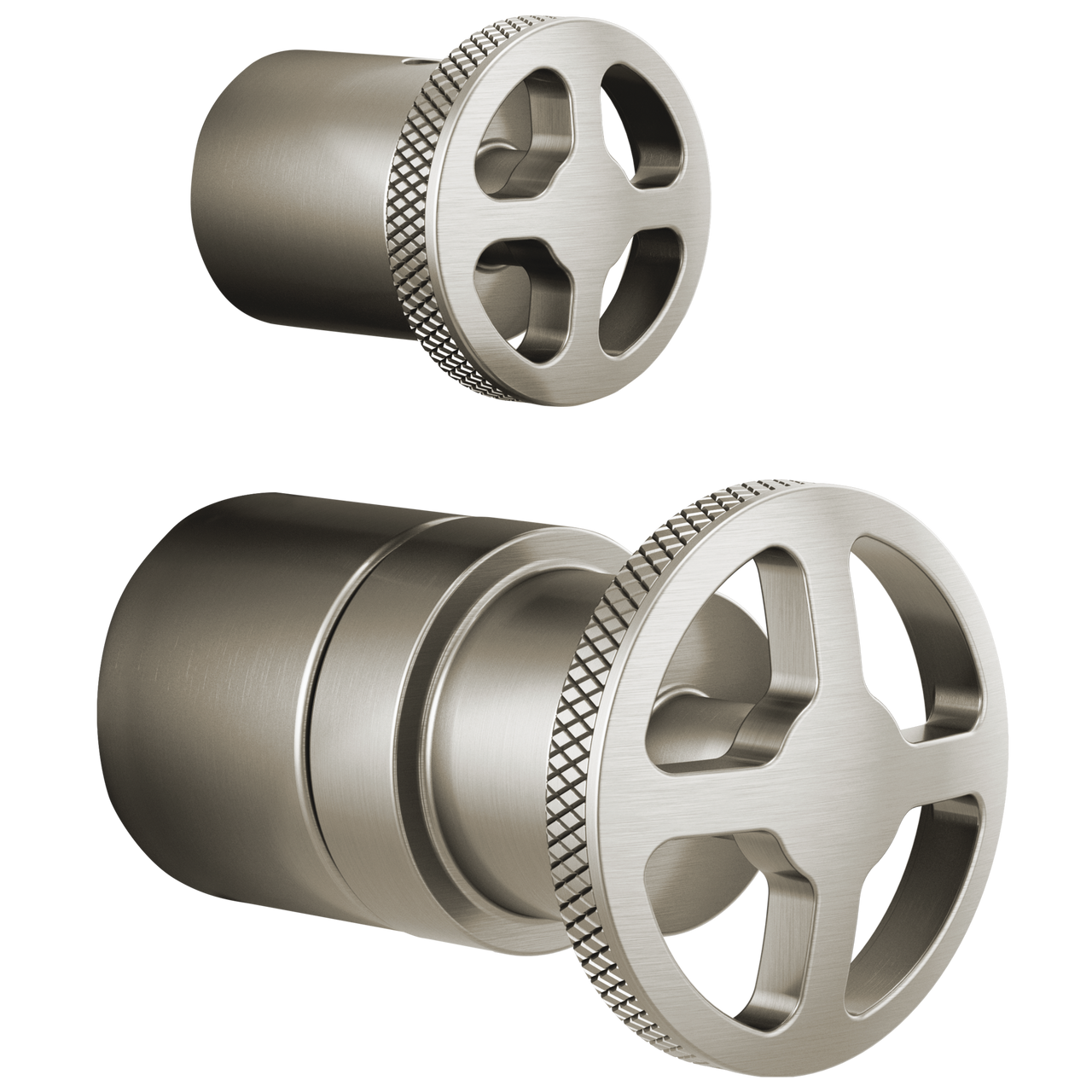 Brizo Litze Pressure Balance Valve with Integrated Diverter Trim Wheel Handle Kit in Luxe Nickel Finish - HW75P32-NK