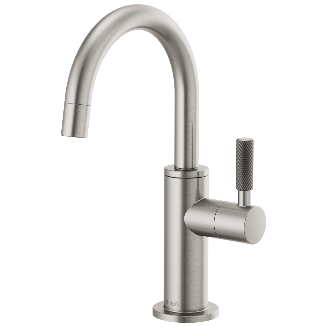 Brizo Litze Beverage Faucet with Arc Spout & Knurled Handle in Stainless Finish - 61343LF-C-SS