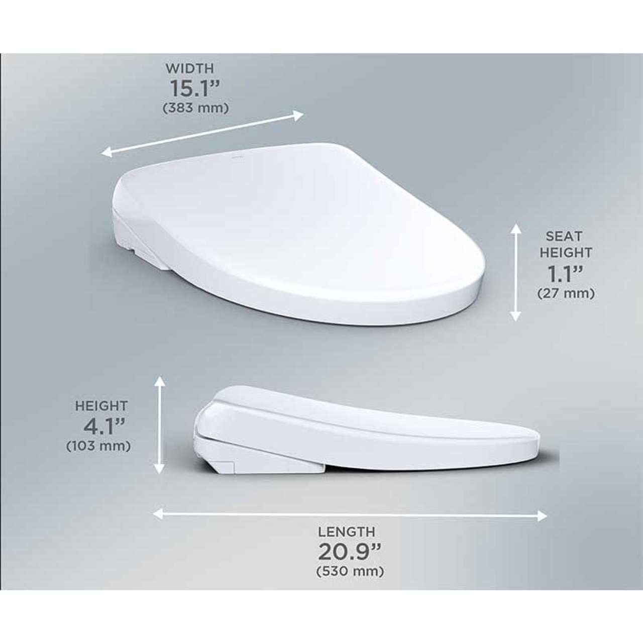 Toto S7A Bidet Seat with Remote - Contemporary Round in Cotton White