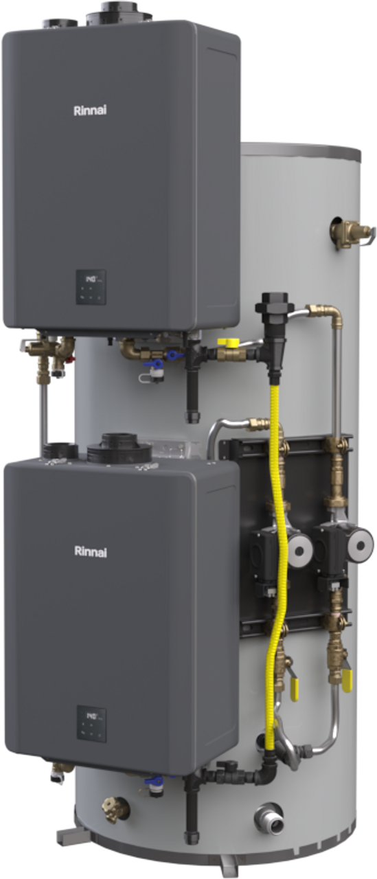 Rinnai CHS HCX Series 398,000 BTU Indoor Natural Gas Vertical Hybrid Water System with 119 Gallon Tanks - CHS398100HCXVIN